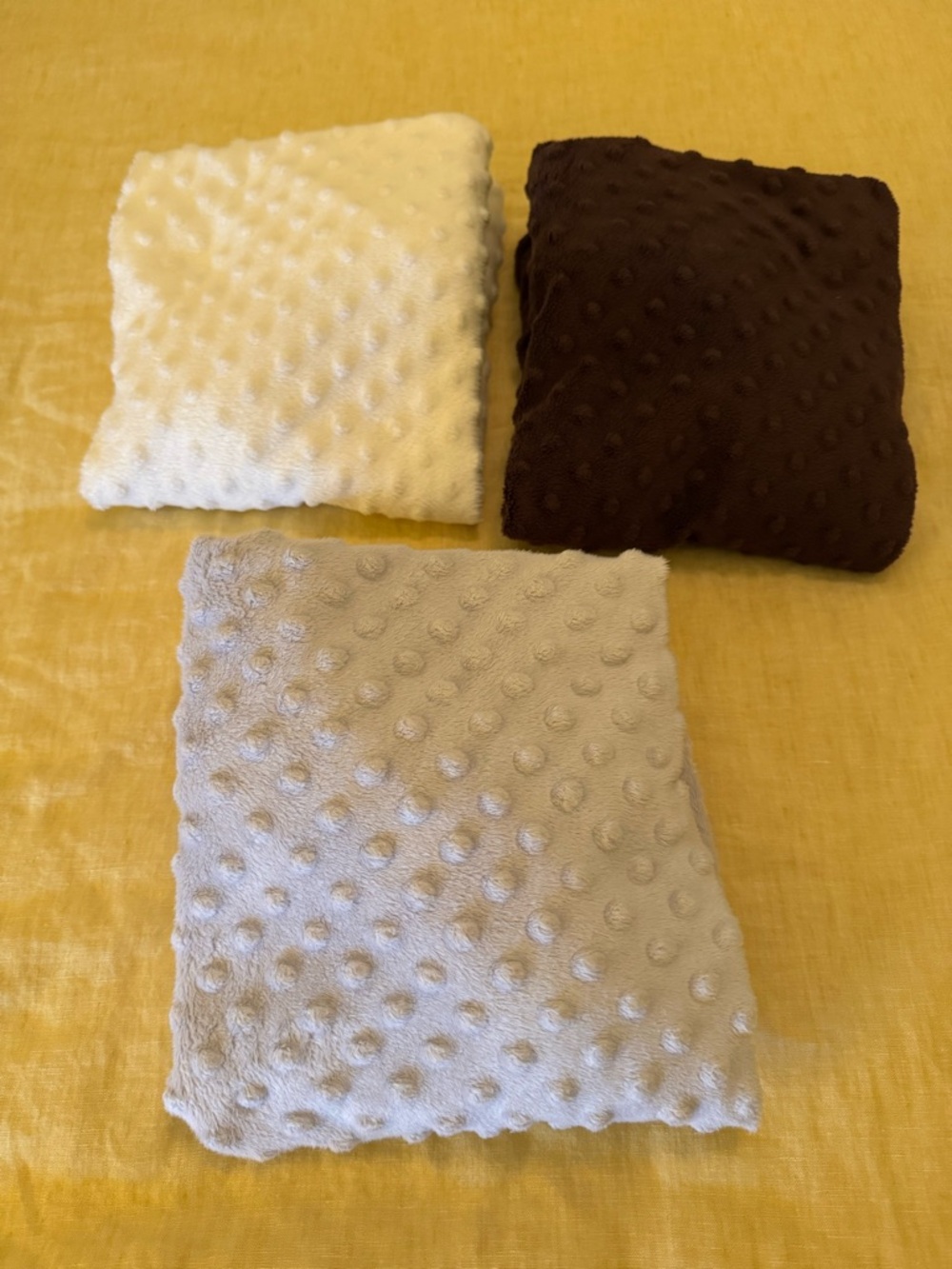 Set of 3 Changing pad covers -  Textured Dots- Cream, Brown, Light Gray